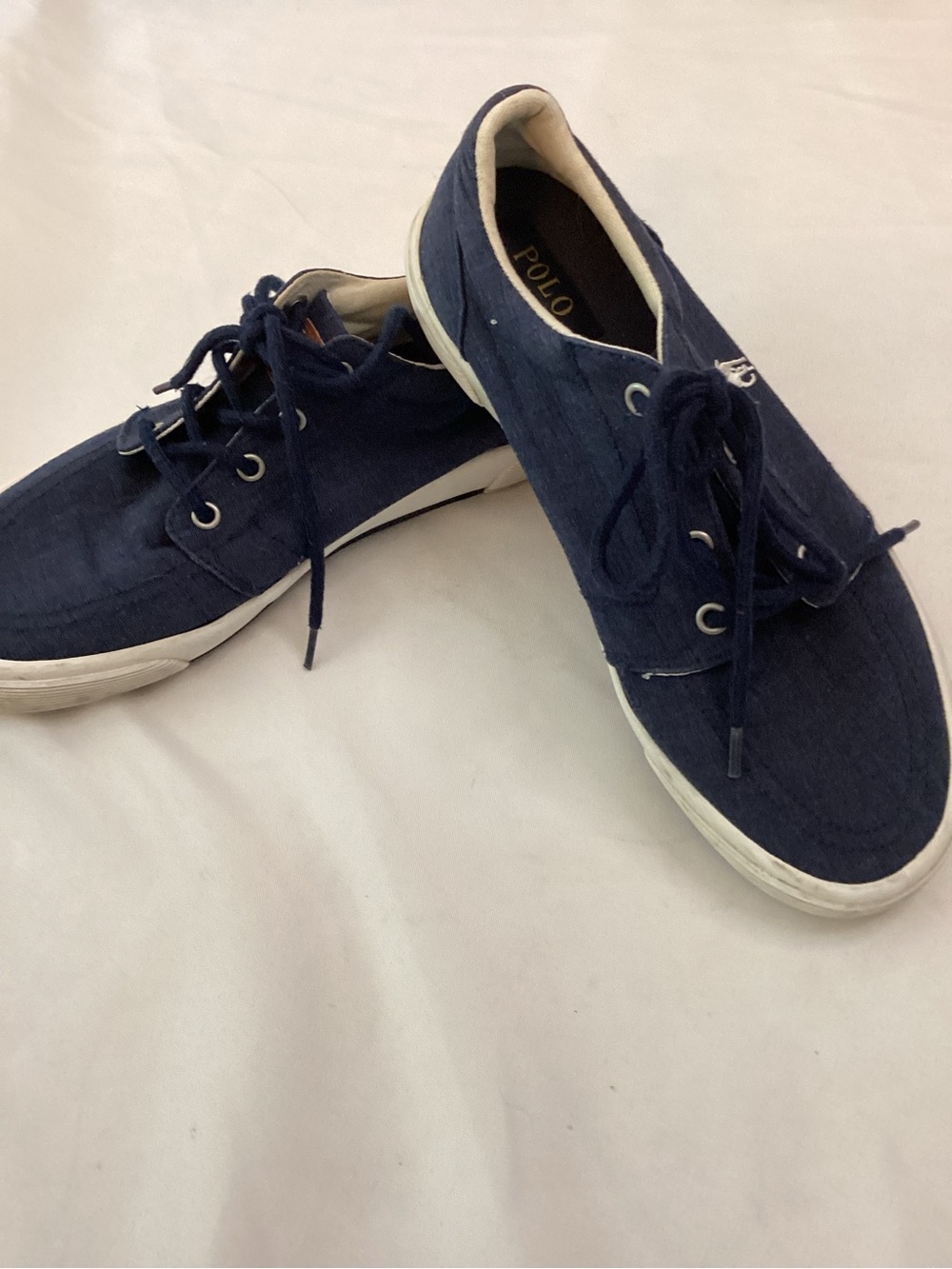 Polo by Ralph Lauren Navy Canvas Women’s Lace-Up Sneakers Size 6